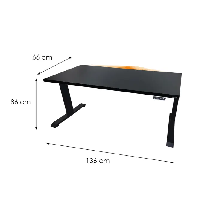 Játék Íróasztal Top Elektr. Fekete 136x66x2.8 Modell 1,3