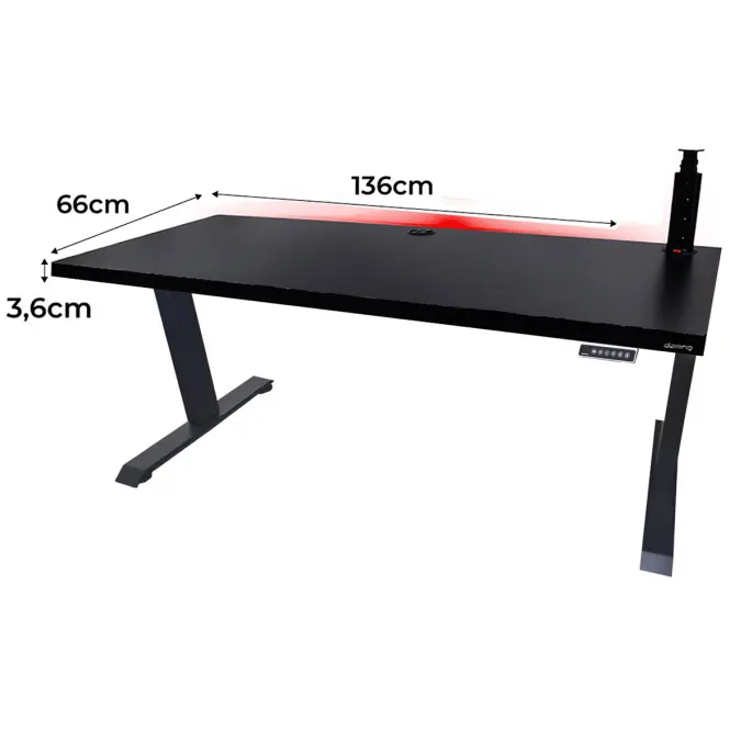 Játék Íróasztal Low Elektr. Fekete 136x66x3.6 Modell 3,2