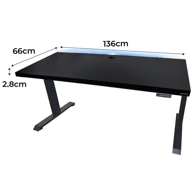 Játék Íróasztal Low Elektr. Fekete 136x66x2.8 Modell 2,2