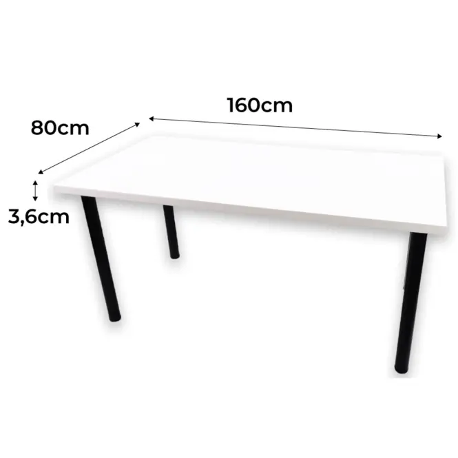 Játék Íróasztal Low Fehér 160x80x3.6 Modell 0