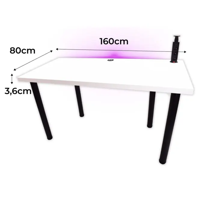 Játék Íróasztal Low Fehér 160x80x3.6 Modell 3,2
