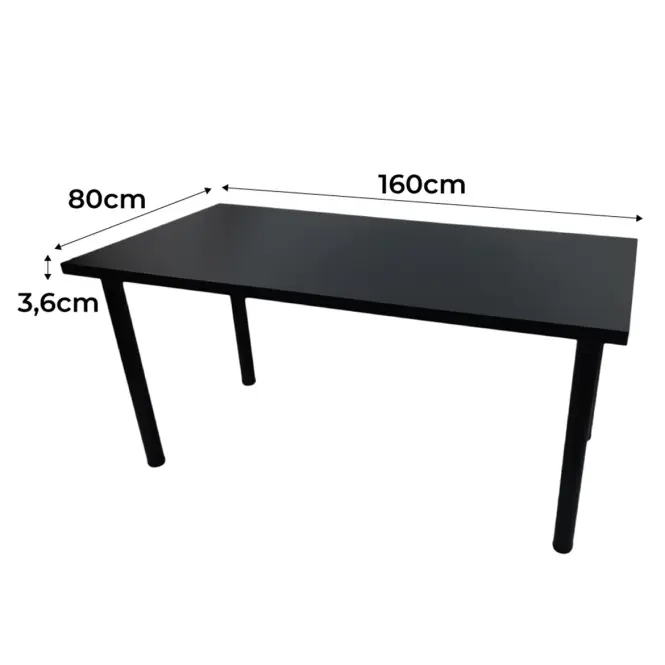 Játék Íróasztal Top Fekete 160x80x3.6 Modell 0