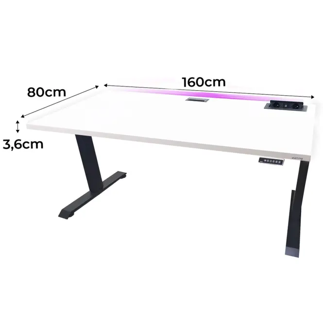 Játék Íróasztal Top Elektr. Fehér 160x80x3.6 Modell 3,2