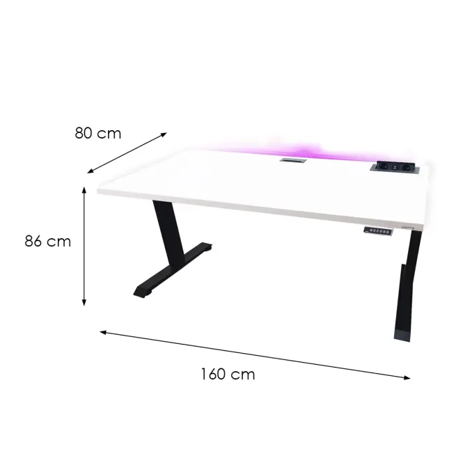 Játék Íróasztal Top Elektr. Fehér 160x80x3.6 Modell 3