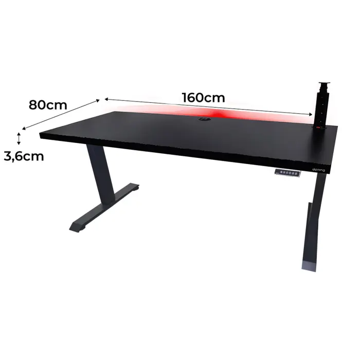 Játék Íróasztal Low Elektr. Fekete 160x80x3.6 Modell 3,2