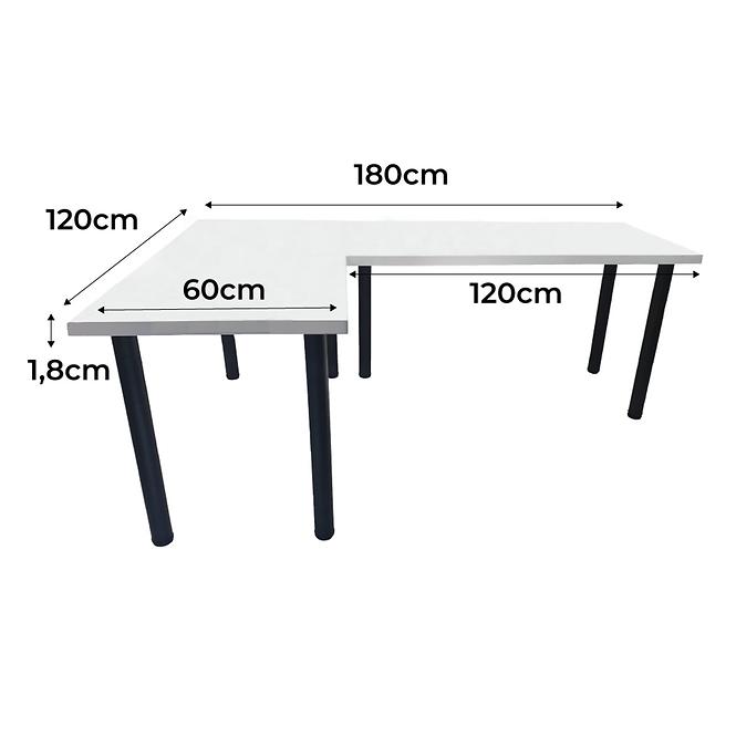 Játék Íróasztal Sarok Low Fehér 180x120x1.8 Modell 0