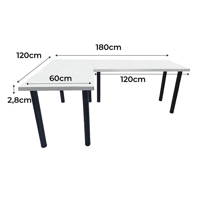 Játék Íróasztal Sarok Low Fehér 180x120x2.8 Modell 0