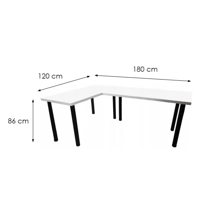 Játék Íróasztal Sarok Low Fehér 180x120x2.8 Modell 0