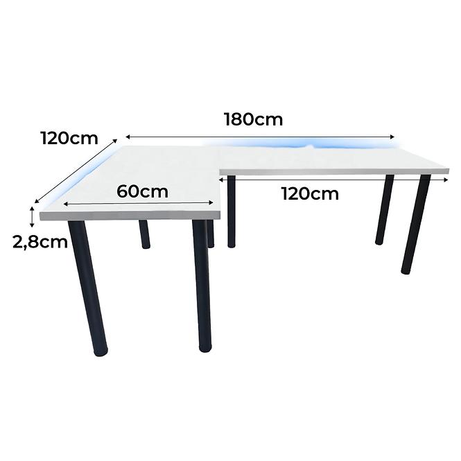 Játék Íróasztal Sarok Low Fehér 180x120x2.8 Modell 1