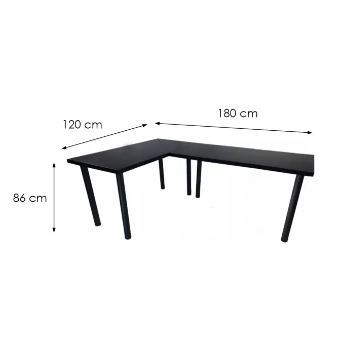 Játék Íróasztal Sarok Low Fekete 180x120x2.8 Modell 0