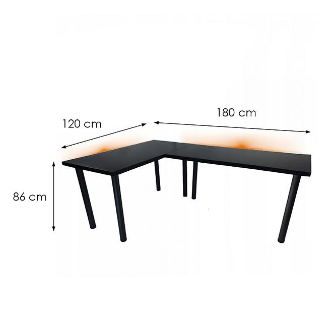 Játék Íróasztal Sarok Low Fekete 180x120x2.8 Modell 1