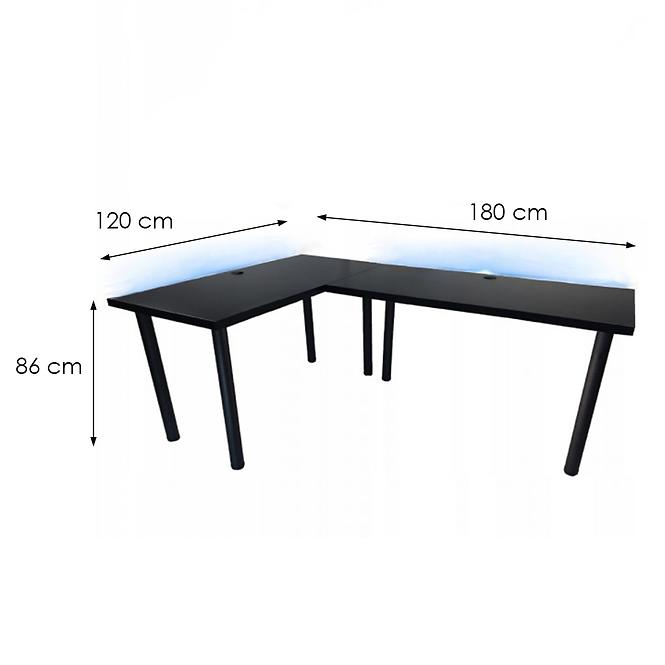 Játék Íróasztal Sarok Low Fekete 180x120x2.8 Modell 2