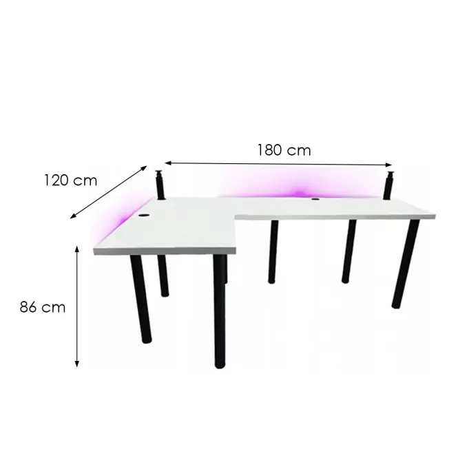 Játék Íróasztal Sarok Low Fehér 180x120x3.6 Modell 3,3
