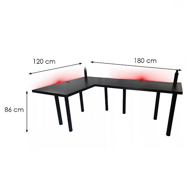 Játék Íróasztal Sarok Low Fekete 180x120x3.6 Modell 3