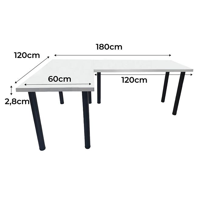 Játék Íróasztal Sarok Top Fehér 180x120x2.8 Modell 0