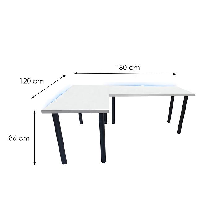 Játék Íróasztal Sarok Top Fehér 180x120x2.8 Modell 1