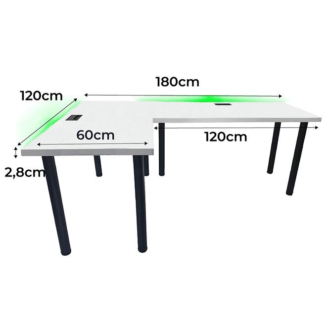Játék Íróasztal Sarok Top Fehér 180x120x2.8 Modell 2