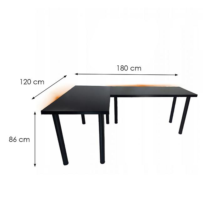 Játék Íróasztal Sarok Top Fekete 180x120x2.8 Modell 1