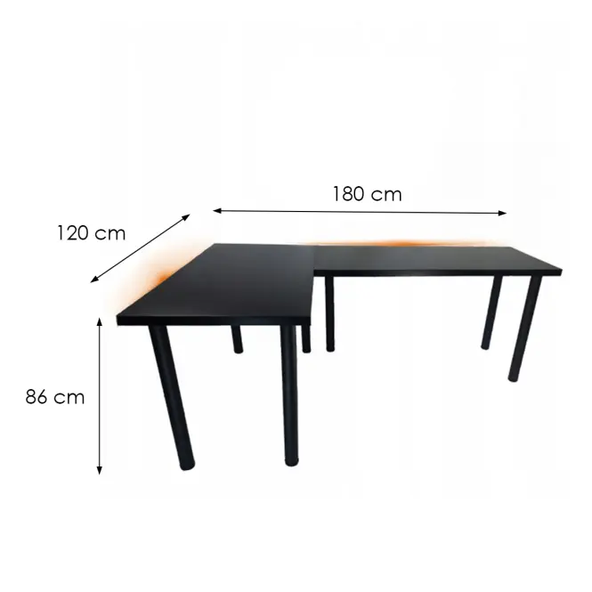 Játék Íróasztal Sarok Top Fekete 180x120x2.8 Modell 1,3