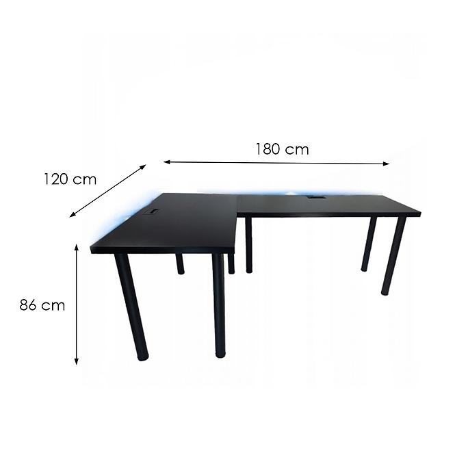 Játék Íróasztal Sarok Top Fekete 180x120x2.8 Modell 2