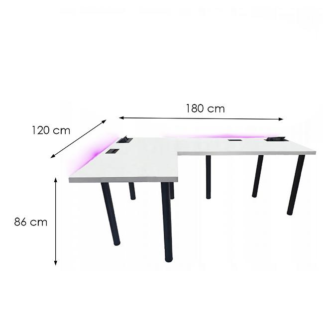 Játék Íróasztal Sarok Top Fehér 180x120x3.6 Modell 3