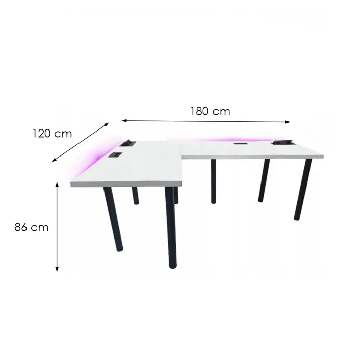 Játék Íróasztal Sarok Top Fehér 180x120x3.6 Modell 3,3