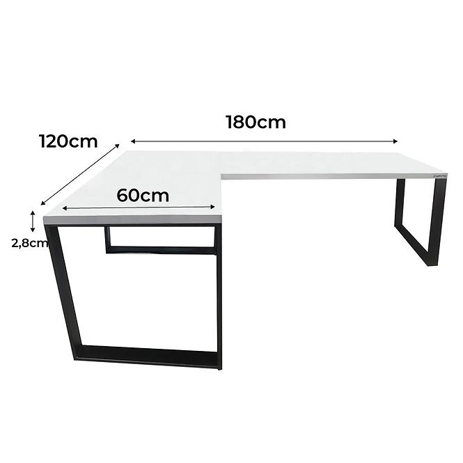 Játék Íróasztal Sarok Loft Low Fehér 180x120x2.8 Modell 0