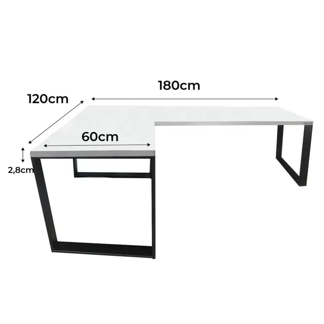 Játék Íróasztal Sarok Loft Low Fehér 180x120x2.8 Modell 0,2