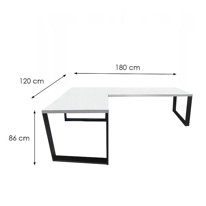 Játék Íróasztal Sarok Loft Low Fehér 180x120x2.8 Modell 0
