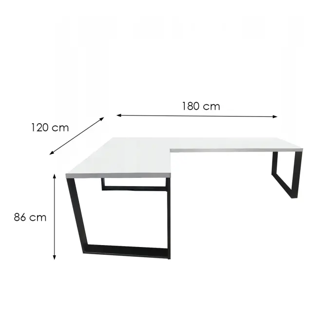 Játék Íróasztal Sarok Loft Low Fehér 180x120x2.8 Modell 0,3