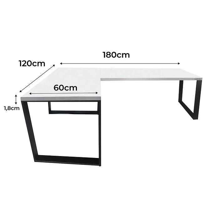 Játék Íróasztal Sarok Loft Low Fehér 180x120x1.8 Modell 0