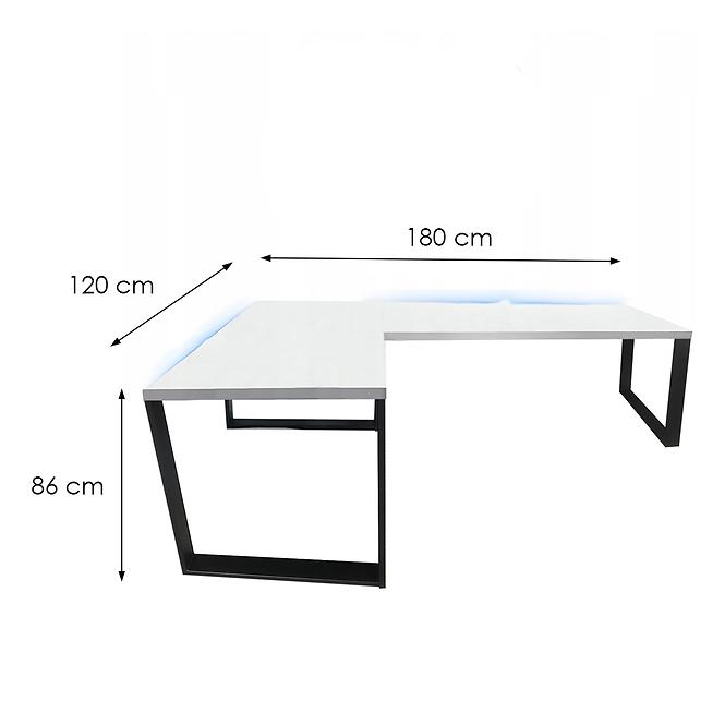 Játék Íróasztal Sarok Loft Low Fehér 180x120x2.8 Modell 1