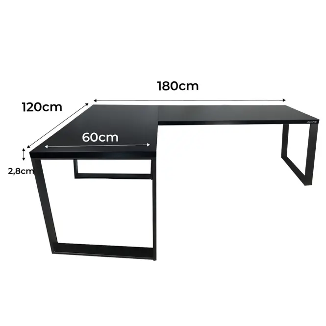 Játék Íróasztal Sarok Loft Low Fekete 180x120x2.8 Modell 0,2