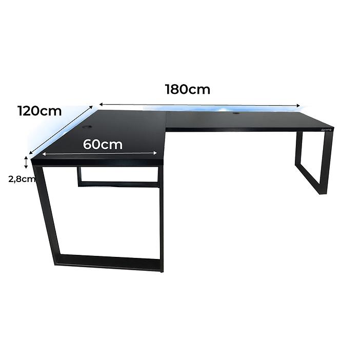 Játék Íróasztal Sarok Loft Low Fekete 180x120x2.8 Modell 2