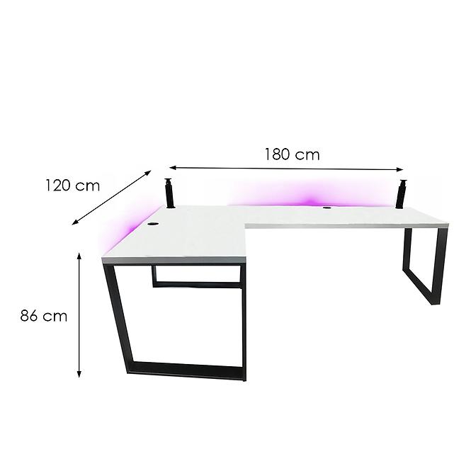 Játék Íróasztal Sarok Loft Low Fehér 180x120x3.6 Modell 3