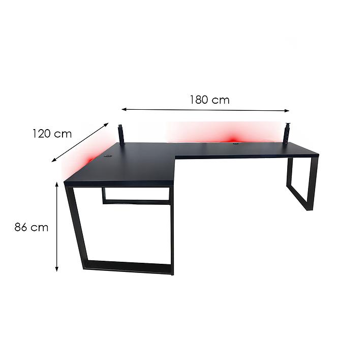 Játék Íróasztal Sarok Loft Low Fekete 180x120x3.6 Modell 3