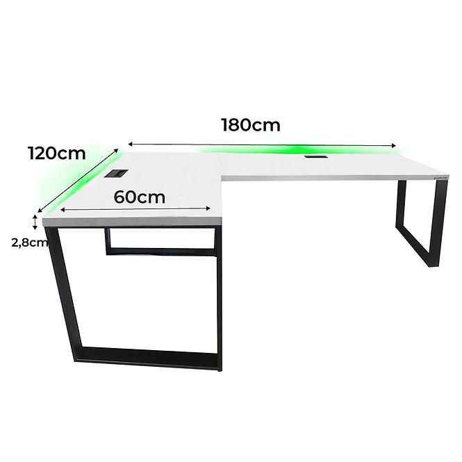Játék Íróasztal Sarok Loft Top Fehér 180x120x2.8 Modell 2