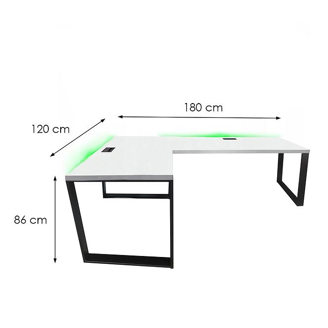 Játék Íróasztal Sarok Loft Top Fehér 180x120x2.8 Modell 2