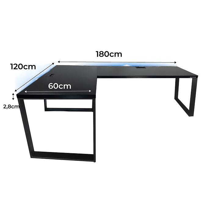 Játék Íróasztal Sarok Loft Top Fekete 180x120x2.8 Modell 2