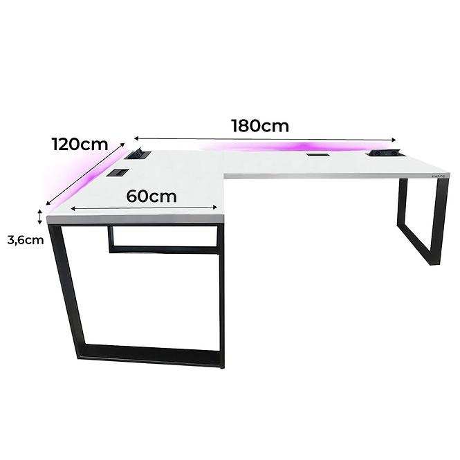 Játék Íróasztal Sarok Loft Top Fehér 180x120x3.6 Modell 3