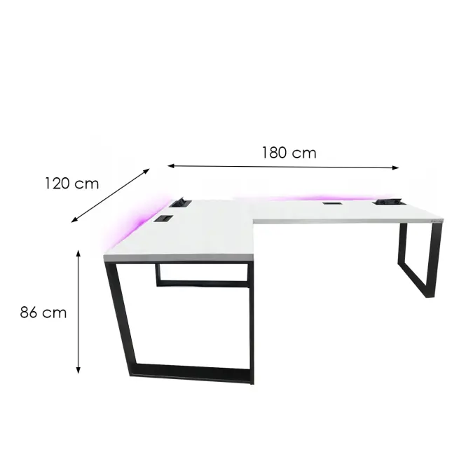 Játék Íróasztal Sarok Loft Top Fehér 180x120x3.6 Modell 3,3