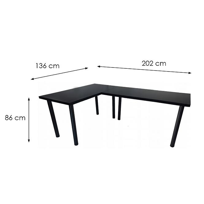 Játék Íróasztal Sarok Low Fekete 202x136x2.8 Modell 0