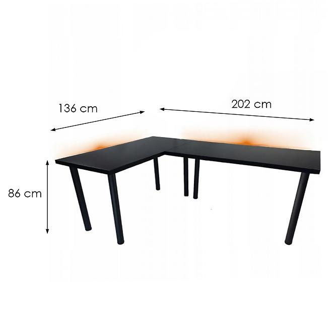 Játék Íróasztal Sarok Low Fekete 202x136x2.8 Modell 1