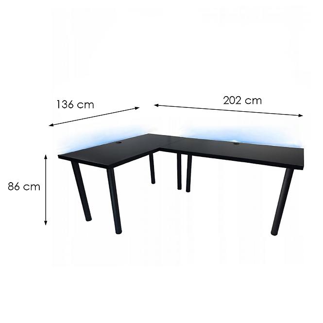 Játék Íróasztal Sarok Low Fekete 202x136x2.8 Modell 2