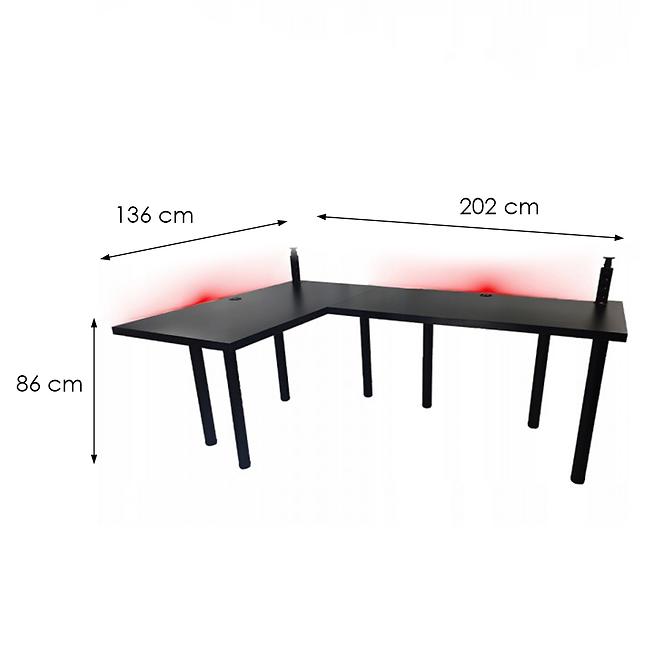 Játék Íróasztal Sarok Low Fekete 202x136x3.6 Modell 3