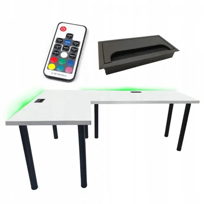 Játék Íróasztal Sarok Top Fehér 202x136x2.8 Modell 2