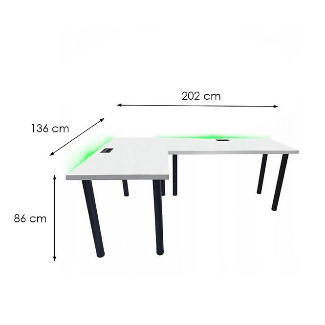 Játék Íróasztal Sarok Top Fehér 202x136x2.8 Modell 2