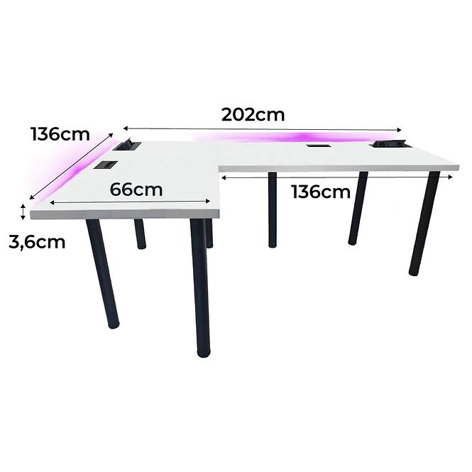 Játék Íróasztal Sarok Top Fehér 202x136x3.6 Modell 3
