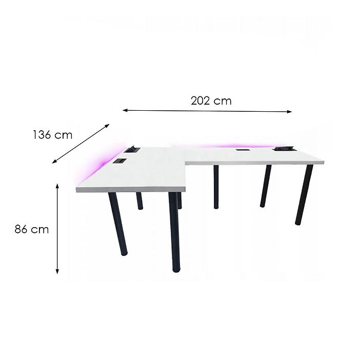 Játék Íróasztal Sarok Top Fehér 202x136x3.6 Modell 3