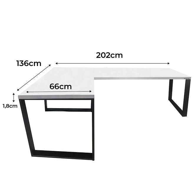 Játék Íróasztal Sarok Loft Low Fehér 202x136x1.8 Modell 0